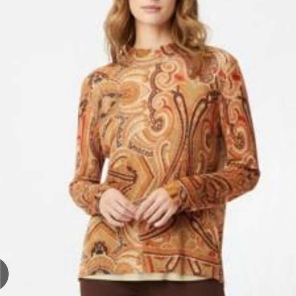 Chico's Paisley Long Sleeve Lightweight Sweater. Size 1/Small.
